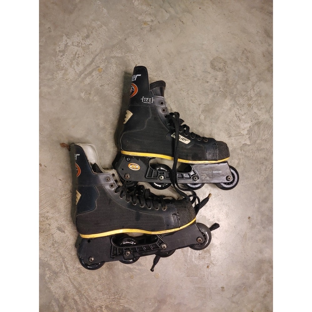 Bauer 250 Inline‎ Roller Hockey Skates Size US Skate Sz 9 Black 4 Rollers Lace